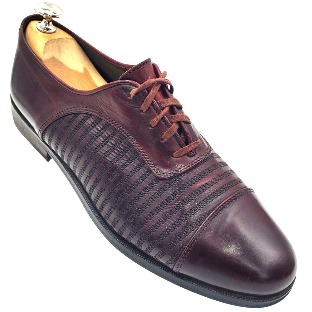 Italy Nazzareno Di Rosa  Men's size 9 Burgundy Leather Men's Oxford Dress shoes